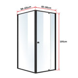 Semi Frameless Shower Screen (82~90)x 195cm & (98~101)x 195cm Side AS/NZS Glass - Rear View