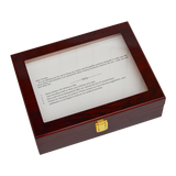 10 Grids Wooden Watch Case Glass Jewellery Storage Holder Box Wood Display