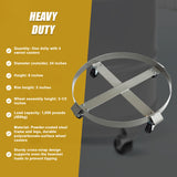 Drum Dolly 450kg 55 Gallon w Swivel Casters Heavy Duty Steel Frame Non Tipping - Side View