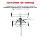 Digital TV Outdoor Antenna Aerial UHF VHF FM Signal Booster HD