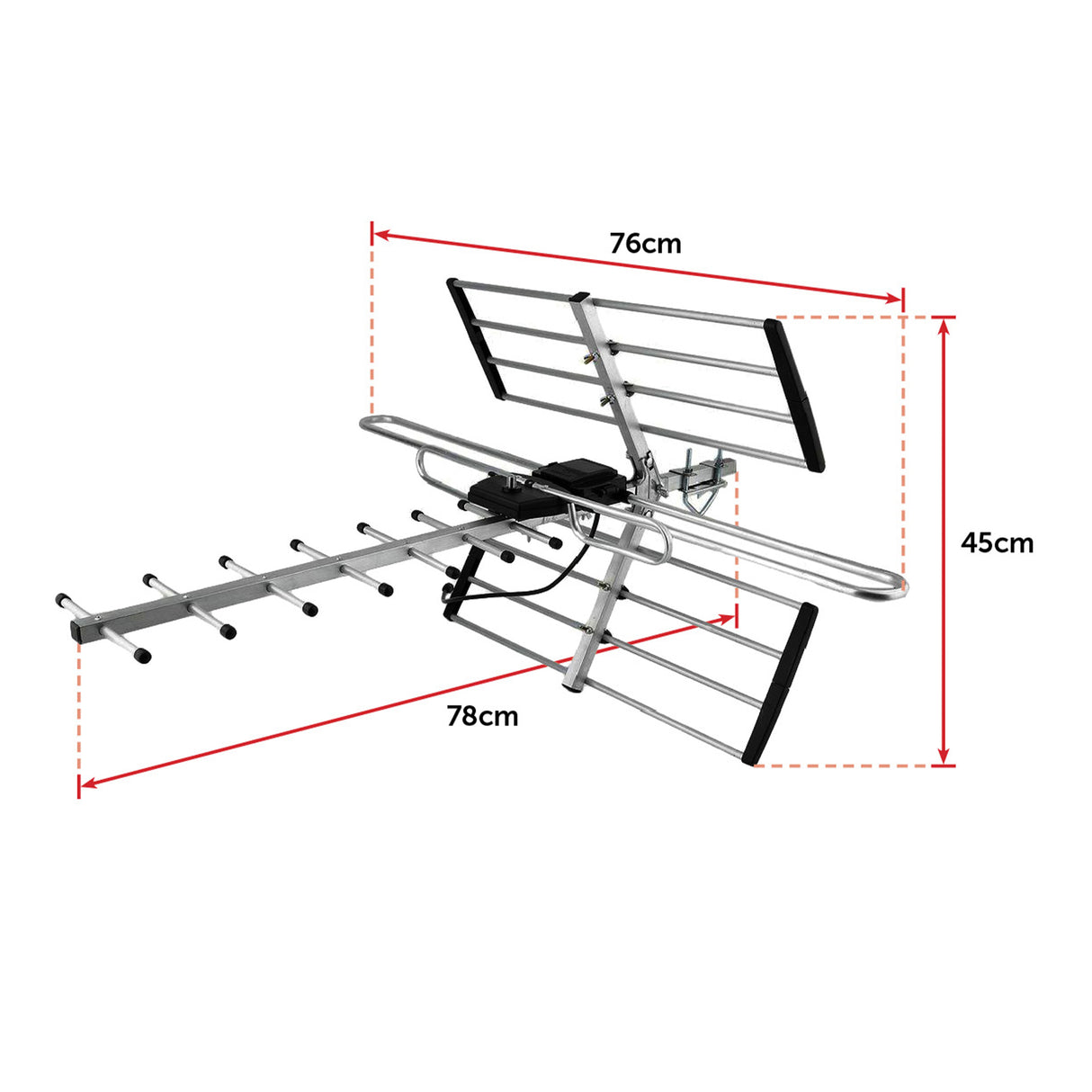 Digital TV Outdoor Antenna Aerial UHF VHF FM Signal Booster HD