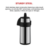 Air Pot for Tea Coffee 5L Pump Action Insulated Airpot Flask Drink Dispenser