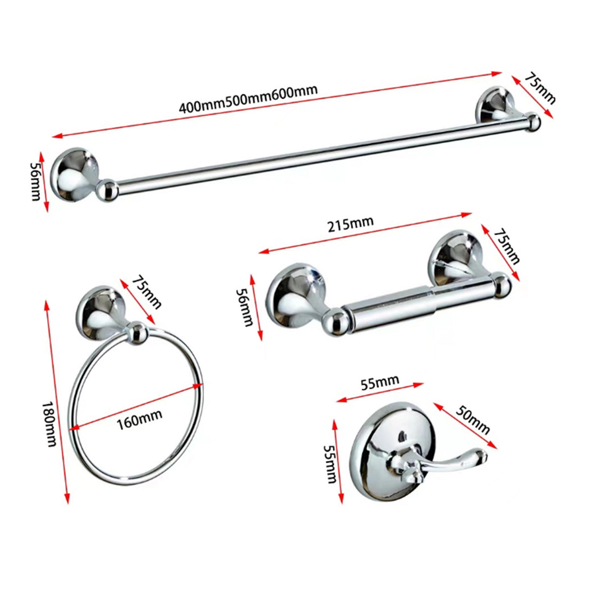 4 Piece Towel Bar Set Bath Accessories Bathroom Hardware