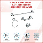 4 Piece Towel Bar Set Bath Accessories Bathroom Hardware