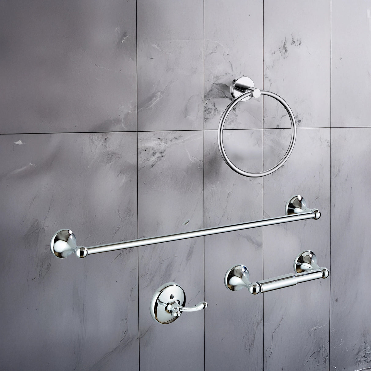 4 Piece Towel Bar Set Bath Accessories Bathroom Hardware