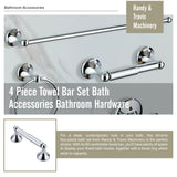 4 Piece Towel Bar Set Bath Accessories Bathroom Hardware