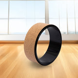 Yoga Pilates Wheel Cork Circle Prop Back Chest Hips Abdomen Stretch Roller - Top-Down View