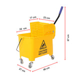 20L Deluxe Mop Wringer Bucket Side Press Janitor Commercial Cleaning - Extra Image