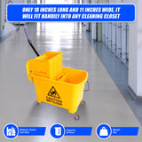 20L Deluxe Mop Wringer Bucket Side Press Janitor Commercial Cleaning - 45-Degree Angle