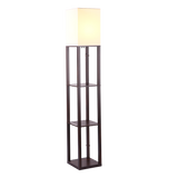 Shelf Floor Lamp - Shade Diffused Light Source with Open-Box Shelves - Low Angle