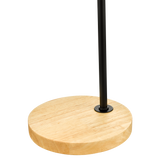 Modern Table lamp Desk Light Timber Base Bedside Bedroom Black - Rear View