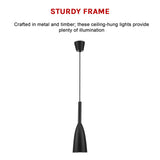 Black Pendant Lighting Kitchen Lamp Modern Pendant Light Bar Wood Ceiling Lights - 45-Degree Angle