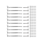 Stainless Steel Wire Rope DIY Balustrade Kit Jaw/Swage Fork Turnbuckle - 10 pack