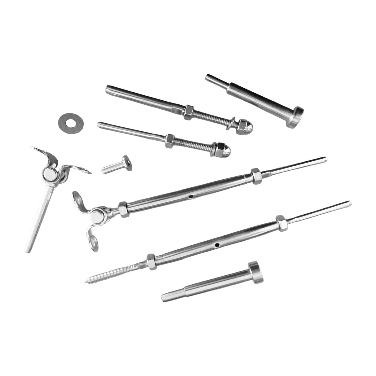Stainless Steel Wire Rope DIY Balustrade Kit Jaw/Swage Fork Turnbuckle - 10 pack
