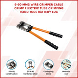 6-50 mm2 Wire Crimper Cable Crimp Electric Tube Crimping Hand Tool Battery Lug - Front View