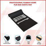 Professional Rubber Home Pub Bar Darts Mat - Front View