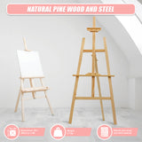 Pine Wood Easel Artist Art Display Painting Shop Tripod Stand Wedding - Close-Up Angle