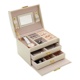 Jewellery Storage Box Girls Rings Necklaces Display Organiser Storage Case - Top-Down View