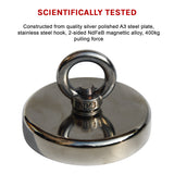 400Kg Salvage Strong Recovery Magnet Neodymium Hook Treasure Hunting Fishing - Extra Image