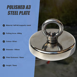 400Kg Salvage Strong Recovery Magnet Neodymium Hook Treasure Hunting Fishing - Extra Image