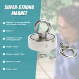 340Kg Salvage Strong Recovery Magnet Neodymium Hook Treasure Hunting Fishing - Extra Image