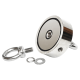 340Kg Salvage Strong Recovery Magnet Neodymium Hook Treasure Hunting Fishing - Side View