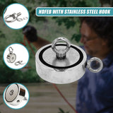 340Kg Salvage Strong Recovery Magnet Neodymium Hook Treasure Hunting Fishing - Low Angle
