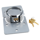 Van Door Lock With Brackets - Heavy Duty Security Vehicle Hasp Padlock - Top-Down View