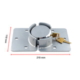 Van Door Lock With Brackets - Heavy Duty Security Vehicle Hasp Padlock - Low Angle