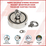 700Kg Salvage Strong Recovery Magnet Neodymium Hook Treasure Hunting Fishing - Front View