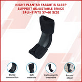 Night Plantar Fasciitis Sleep Support Adjustable Brace Splint Fits 37-40 Size - Front View