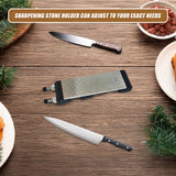 Double-Sided Diamond Knife Sharpeners Sharpening Stone W/ Stone Holder