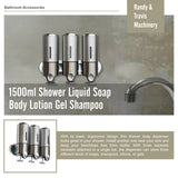 1500ml Shower Liquid Soap Body Lotion Gel Shampoo Bathroom Dispenser - Low Angle
