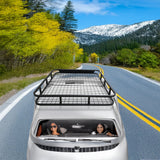 Universal Roof Rack Basket - Car Luggage Carrier Steel Cage Vehicle Cargo - 45-Degree Angle