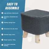 Fabric Ottoman Foot Stool Rest Pouffe Footstool Wood Storage Padded Seat - Extra Image
