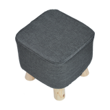 Fabric Ottoman Foot Stool Rest Pouffe Footstool Wood Storage Padded Seat