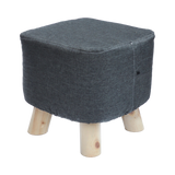 Fabric Ottoman Foot Stool Rest Pouffe Footstool Wood Storage Padded Seat - 45-Degree Angle
