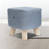 Fabric Ottoman Foot Stool Rest Pouffe Footstool Wood Storage Padded Seat