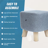 Fabric Ottoman Foot Stool Rest Pouffe Footstool Wood Storage Padded Seat - Extra Image
