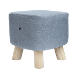 Fabric Ottoman Foot Stool Rest Pouffe Footstool Wood Storage Padded Seat