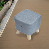 Fabric Ottoman Foot Stool Rest Pouffe Footstool Wood Storage Padded Seat