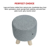 Fabric Ottoman Foot Stool Rest Pouffe Footstool Wood Storage Padded Seat