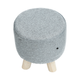 Fabric Ottoman Foot Stool Rest Pouffe Footstool Wood Storage Padded Seat - Side View