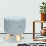 Fabric Ottoman Foot Stool Rest Pouffe Footstool Wood Storage Padded Seat