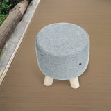 Fabric Ottoman Foot Stool Rest Pouffe Footstool Wood Storage Padded Seat
