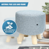 Fabric Ottoman Foot Stool Rest Pouffe Footstool Wood Storage Padded Seat