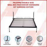 Palermo Double Size Wall Bed Mechanism Hardware Kit Diamond Edition - Side View