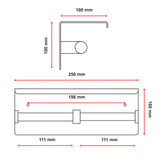 Stainless Steel Double Toilet Paper Holder Towel Roll Tissue Rack Storage Shelf - Extra Image