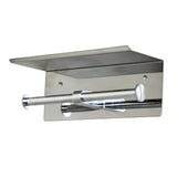 Stainless Steel Double Toilet Paper Holder Towel Roll Tissue Rack Storage Shelf - Top-Down View
