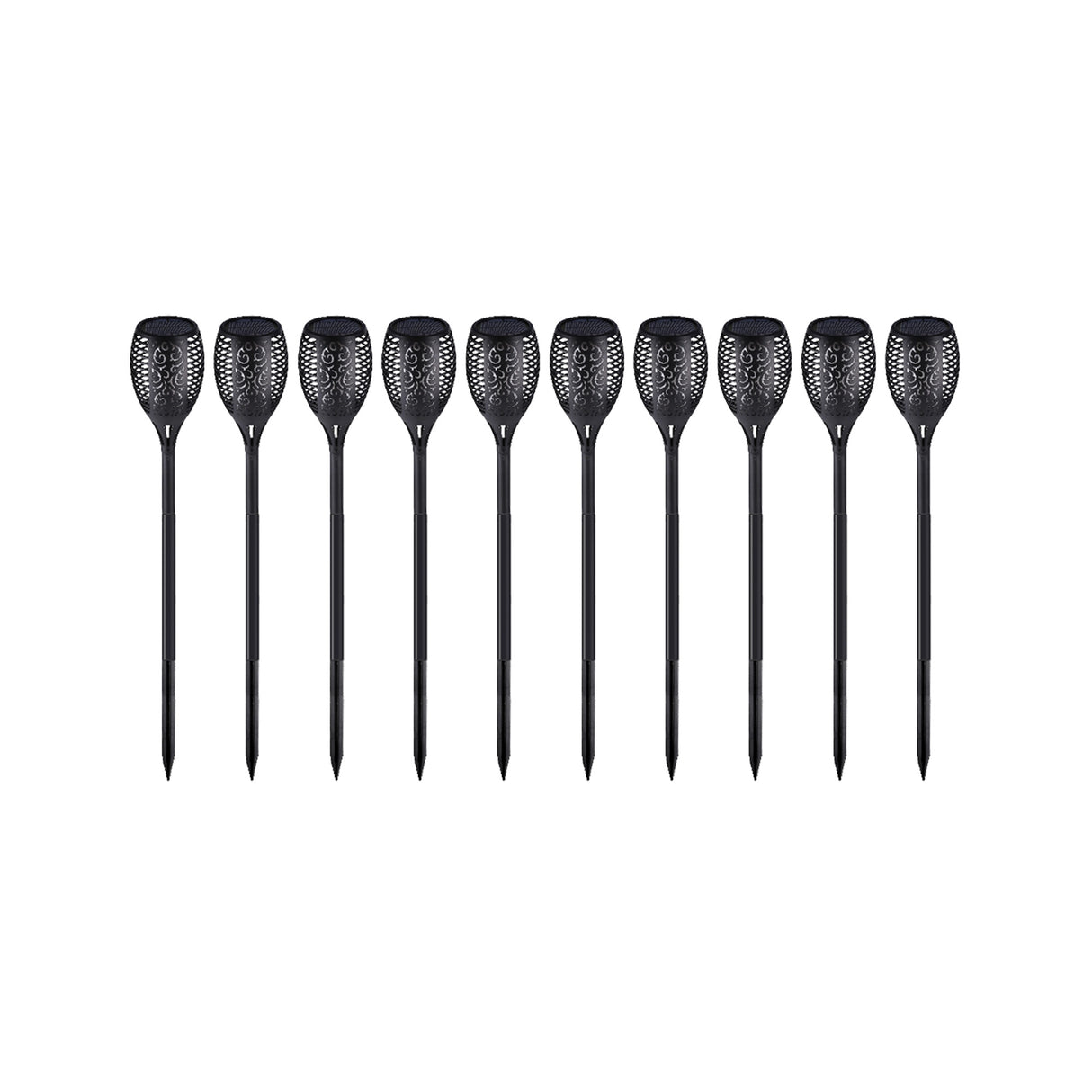 10 Pack Solar Torch Lights 96 LED Flickering Lighting Dancing Flame Garden Lamp